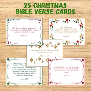 25 Cartões de Natal, Cartões de Escrituras de Natal, Cartões de Versículos Bíblicos de Natal, Cartões de Escrituras para o Natal, Cartões de Natal Cristãos,