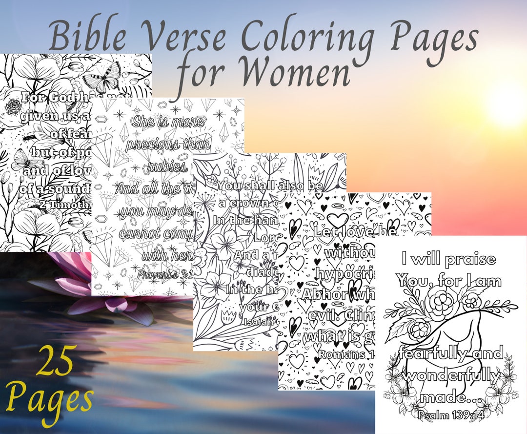 Bible Verse Coloring Pages for Women Scripture Coloring Book - Etsy