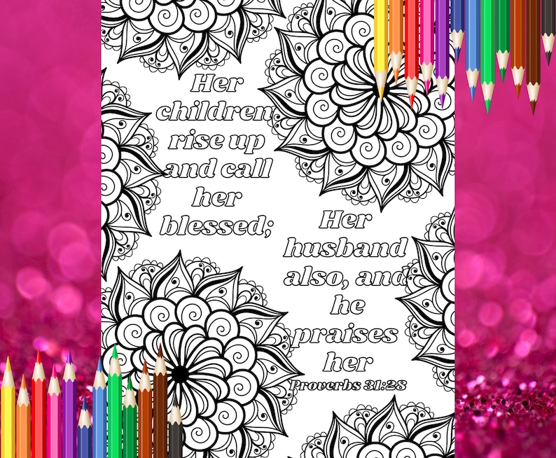 Bible Verse Coloring Pages for Girls and Women Scripture - Etsy