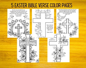 Resurrection Bible Verse Coloring Pages, Easter Story, Jesus Resurrection, Easter Coloring Sheets, Easter Cross, Christian Easter Craft