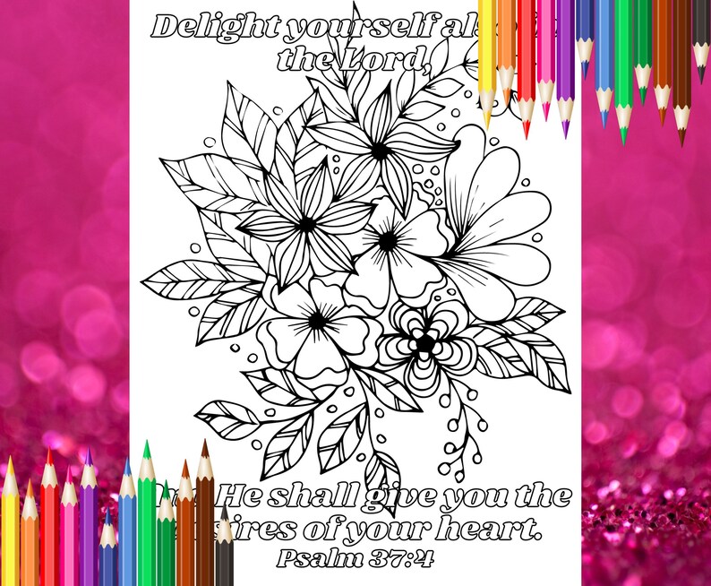 Bible Verse Coloring Pages for Girls and Women, Scripture Coloring Book