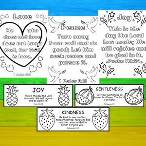 Páginas para colorear del fruto del Espíritu, página de actividades de la escuela dominical, fruto del Espíritu de la escuela dominical, páginas de actividades del fruto del Espíritu,