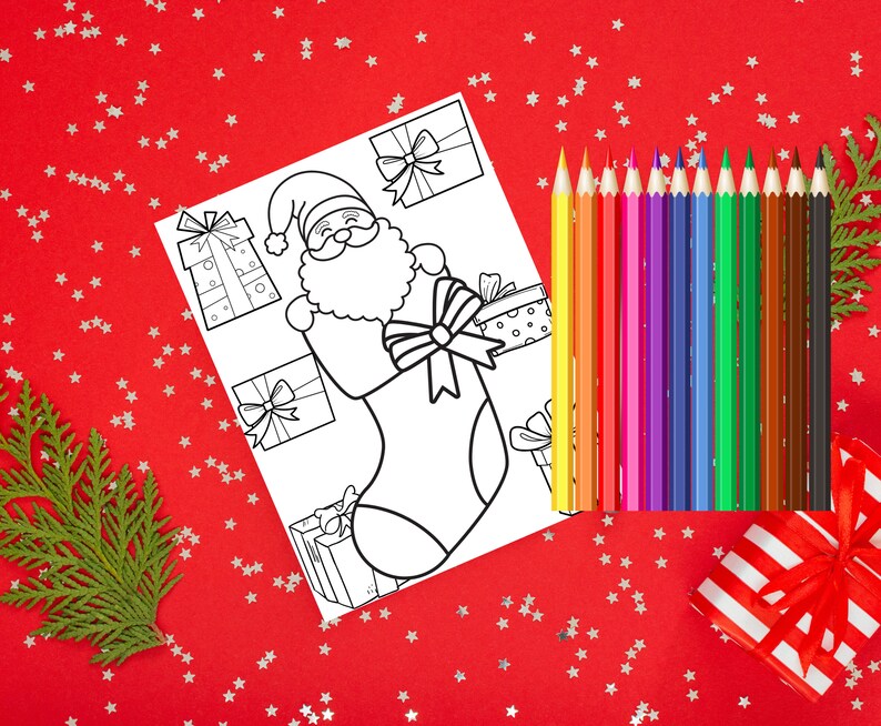Christmas coloring pages christmas printable activity pages etsy