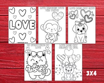 Bible Verse Valentines for Kids, Kids Valentines Cards, Christian Valentines, Valentine Card to Color, Sunday School Valentines