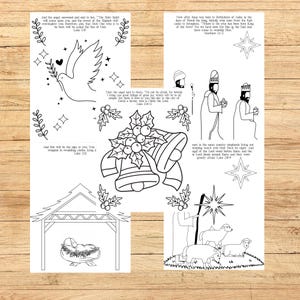 10 Christmas Coloring Pages, Christmas Bible Verse Coloring Pages, Sunday School Christmas Coloring Page, Nativity Coloring Pages, Advent