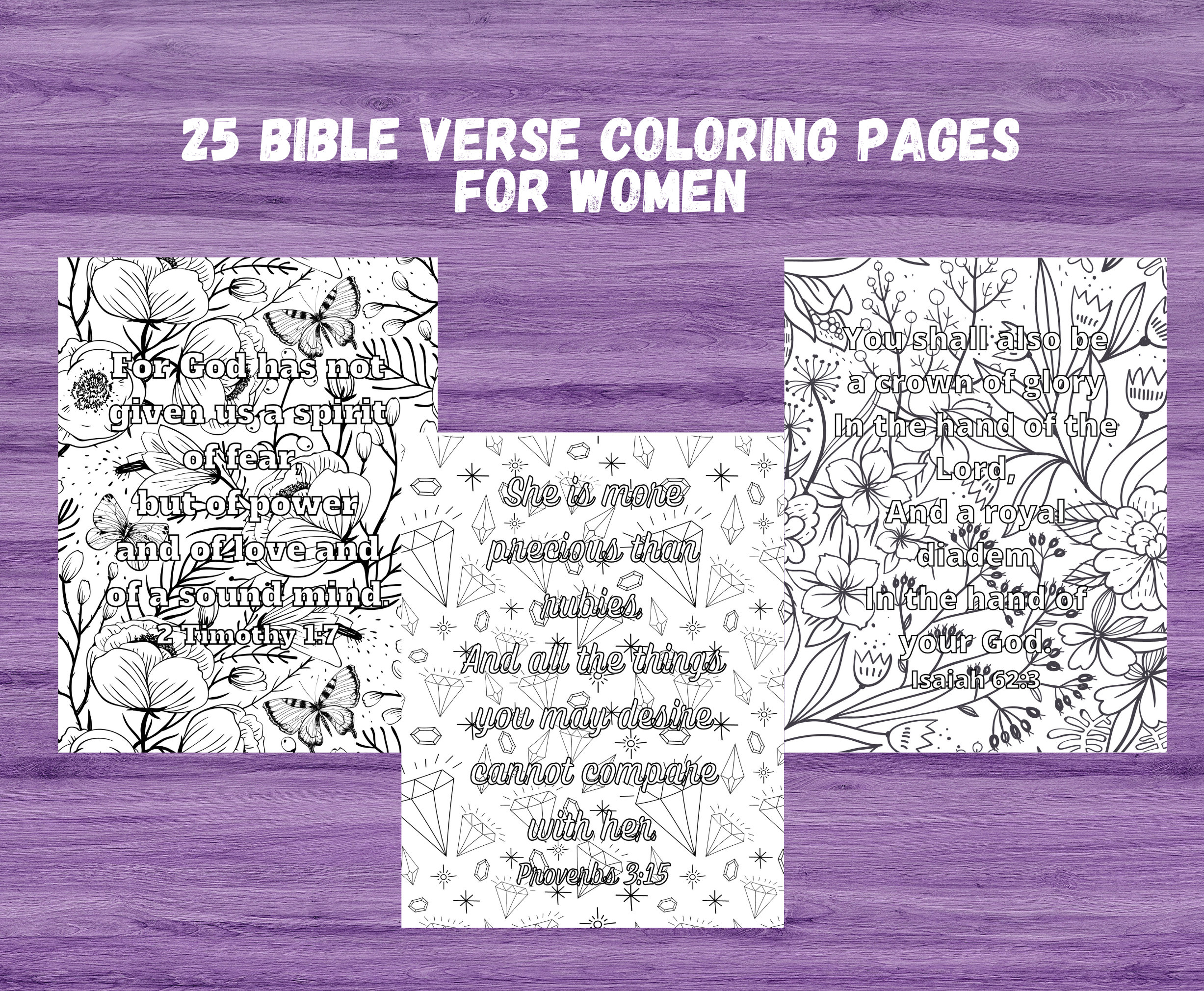 Bible Verse Coloring Pages for Women, Scripture Coloring Book ...
