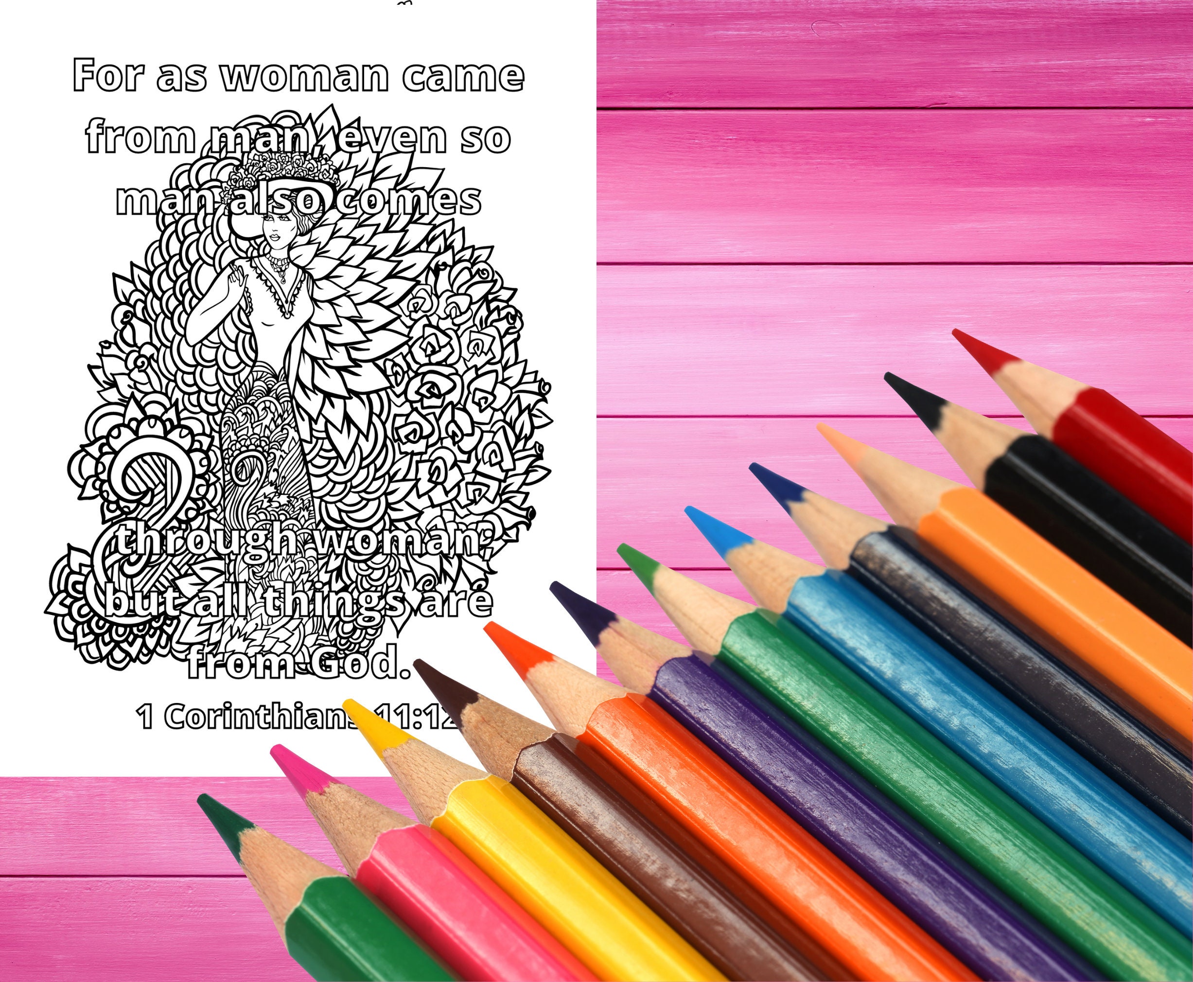 Bible Verse Coloring Pages for Women, PDF Printable, Scripture Coloring ...