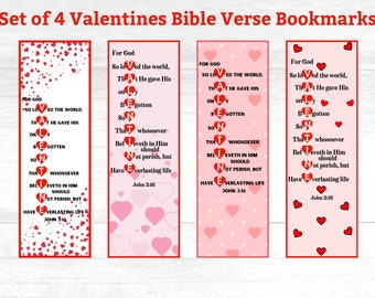 For God So Loved The World Valentine, John 3:16 Valentinstag Lesezeichen, Valentinstag Lesezeichen druckbare, christliche Lesezeichen, Herz Lesezeichen