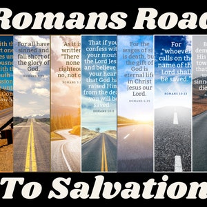 Romans Road Bookmark, Scripture Card, Romans Road Printable, Bible Verse Cards, Memory Verse Card, Church Print, Bible Verse Bookmark
