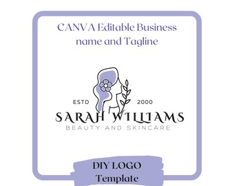 Editable Beauty Logo Design, Canva Template