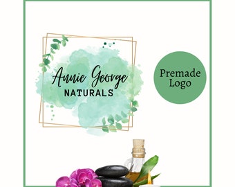 Beauty Salon Logo, Naturals Watercolor Design (Digital File)