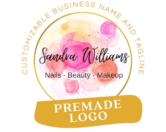 Floral Beauty Logo Design, Customizable Business Branding (Digital)