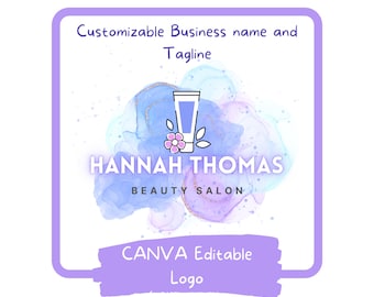 Beauty Salon Logo, Skincare, Canva Editable Template