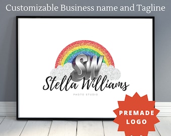 Rainbow Logo Design, Customizable Business Branding (Digital File)