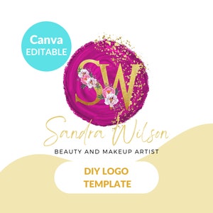 Custom Logo design, Beauty logo, Makeup Artist Logo, Business Logo, Boutique logo, Jewellery Logo, Photography Logo, editable canva template