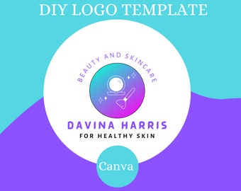Beauty Logo Design, Editable Canva Template (Digital Download)