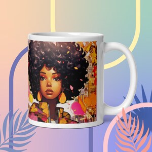 Black Woman Glossy Mugs, Coffee Mug, African American Women Coffee Mug, Afro Mug, Black girl Mug, Affirmations Mugglossy mug