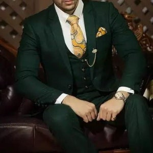 MEN GREEN SUIT - Men Wedding Suit - Green Suit - Green Wedding Dress - Men Clothing - Suit For Groom - Prom Suit - Slim Fit Suit For Gift