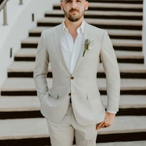 Men Linen Suit Men Wedding Suit Suit for Groom Party - Etsy