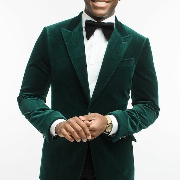Men Green Suit - Green Velvet Jacket - Wedding Wear Suit - Gift For Groom - Men Wedding Fashion - Men Suit - Groom Wedding Clothing