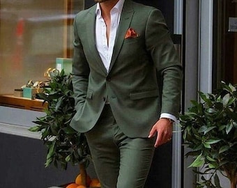 GREEN WEDDING SUIT Elegant Green Suit Men Wedding Suit - Etsy