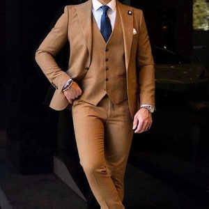 Men Brown Suit 3 Piece Suit for Men Suit for Men Men Wedding Suit Men ...
