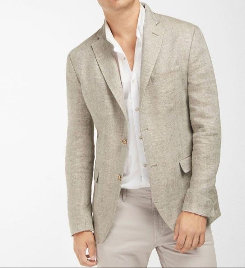 MEN BLAZER Linen Blazer Blazer for Men Men Summer Jacket Linen Coat