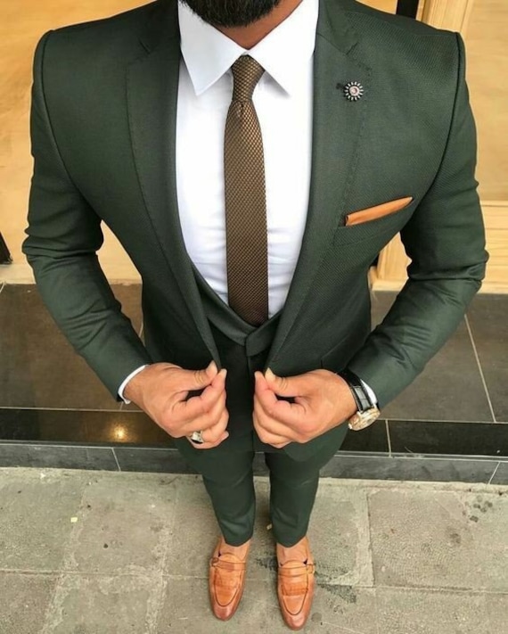 MEN SUIT Men Green Suit Elegant Men Suit Green Wedding Etsy