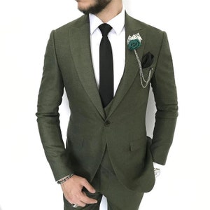 MEN GREEN SUIT Men Suit Green Wedding Suit Men Wedding Clothing Elegant ...