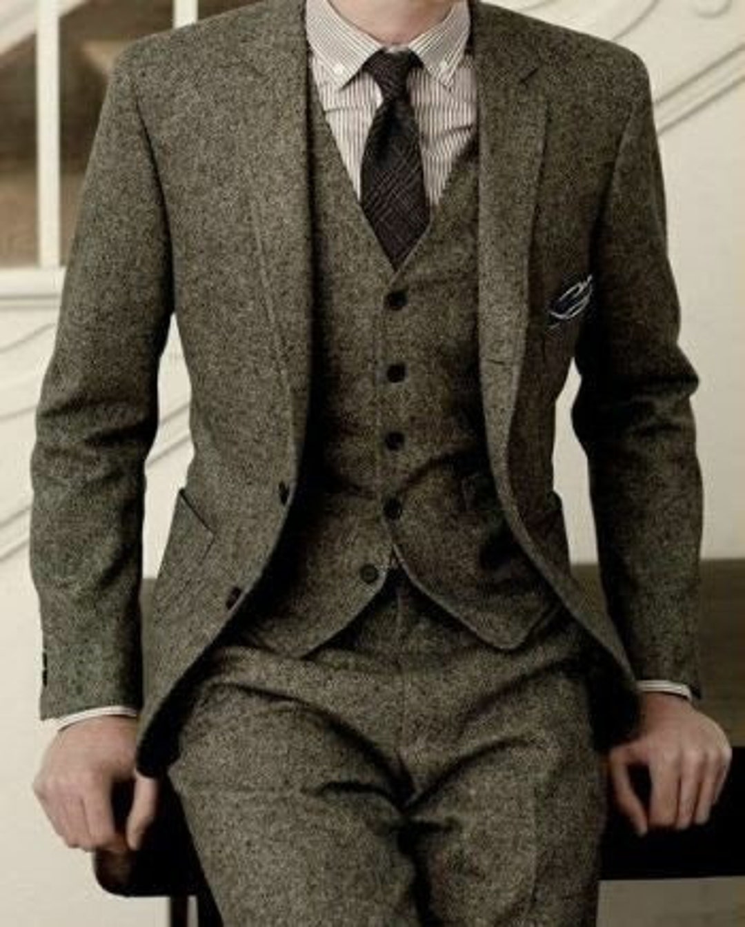 Mens wool suit deals