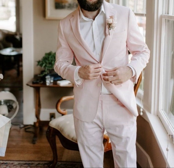 GROOM WEDDING SUIT Men Suit Light Color Suit Elegant Men 