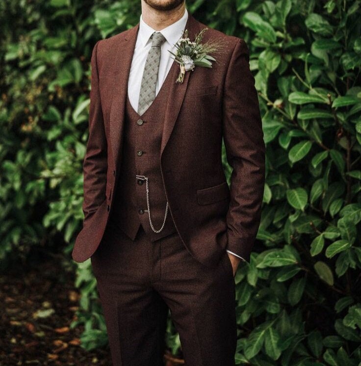 Mens cheap brown suit