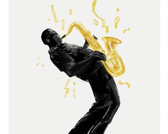 Saxophone Player Art Print