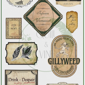 Printable Potion Bottle Labels  |  SET OF 9  |  Digital Download