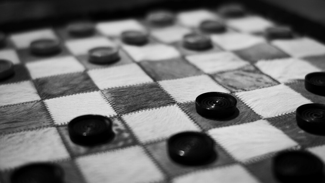 CHECKERS Vintage GAME BOARD Board Game Wall Art Black and Etsy