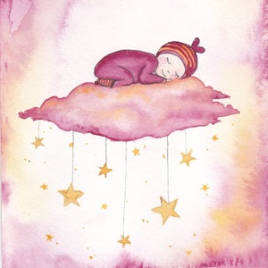 Postal para una nube de nacimiento / bebe / Felicidades