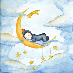 Postcard for a cloud birth / baby girl or boy / Congratulations