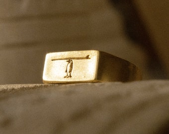 Back in the Day | Gold Mens Ring | Handcrafted Ring | 24k Gold Vintage Jewellery | Unisex Jewelry | Rough Style | Handmade