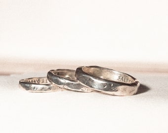 Drie Amigo's Set | Sterling zilveren ring | Uniseks | Handgemaakt | Minimalistische ring | Zoute dolk