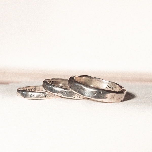 Three Amigos Set | Sterling Silver Ring | Unisex | Handcrafted | Minimalist Ring | Salty Dagger