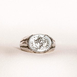True North Ring | Men's Sterling Silver Ring | Unisex Jewelry | Vintage Handmade Ring | Rough Style | Chunky | Recycled