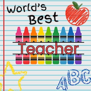 World&#39;s Best Teacher PDF | Teacher Appreciation Gift | Digital Download