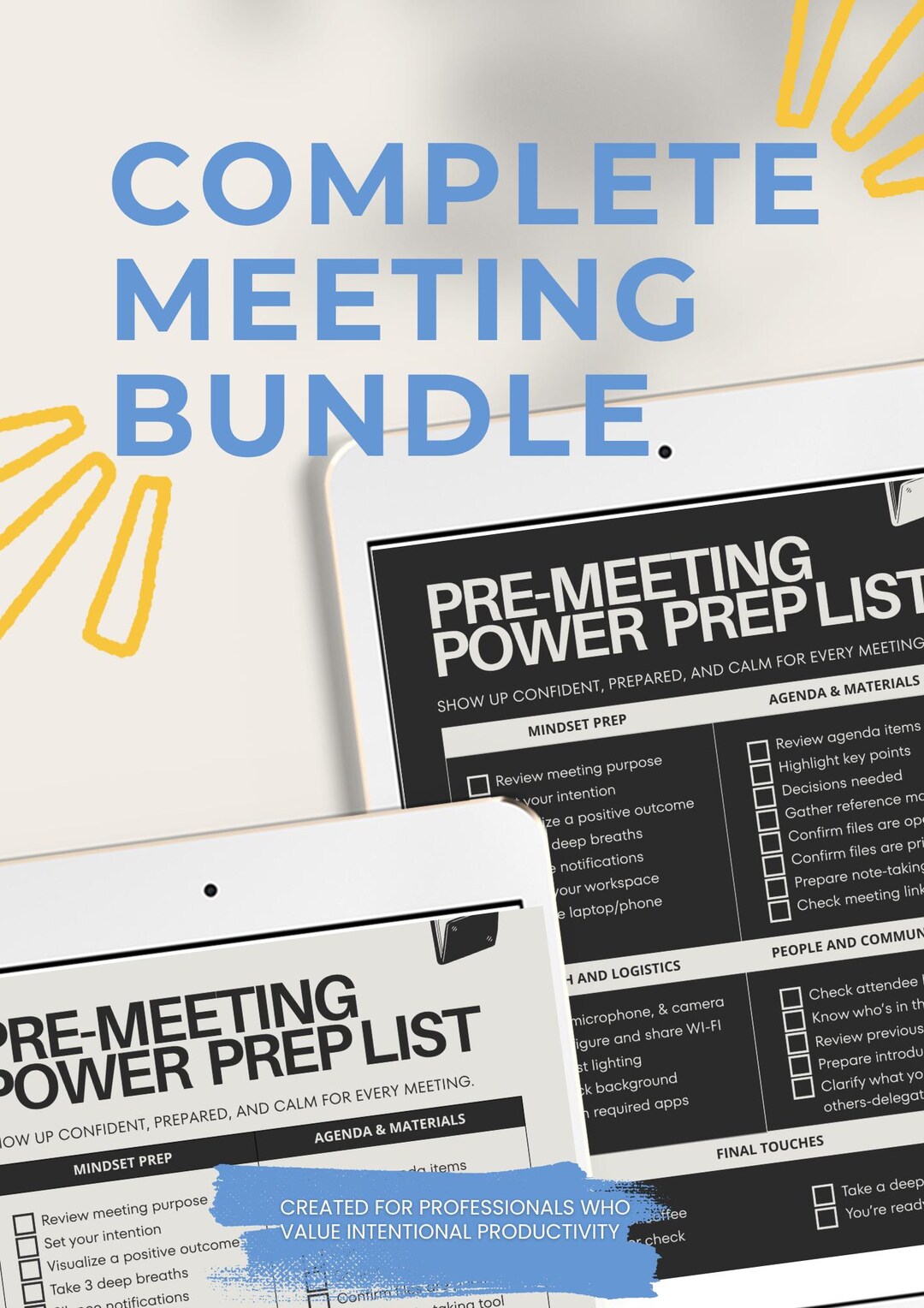 Meeting Template Bundle: Pre, During, Post (digital Download) - Etsy ...