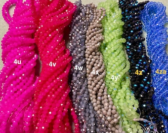 Faceted Rondelle Crystal Glass Beads: Jewelry Making Supplies