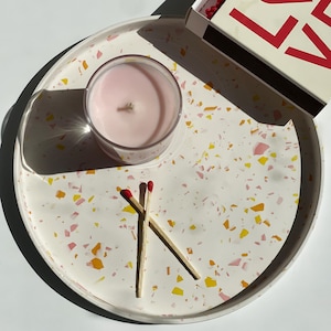 Large Round Terrazzo Tray: 25cm Jesmonite Home Decor