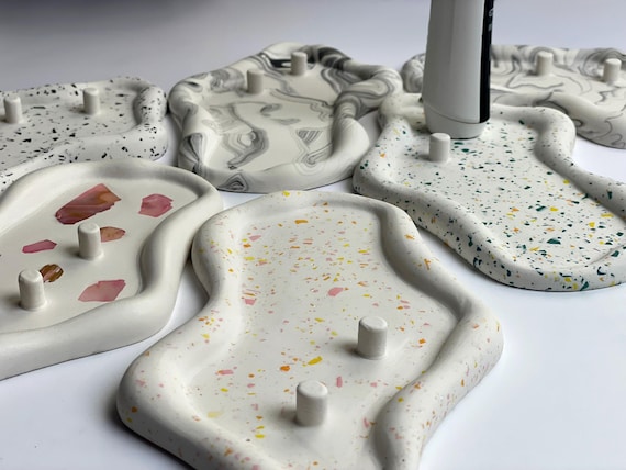 1, 2 or 3 Electric Toothbrush Holder, Terrazzo Terrazzo Bathroom Organizer