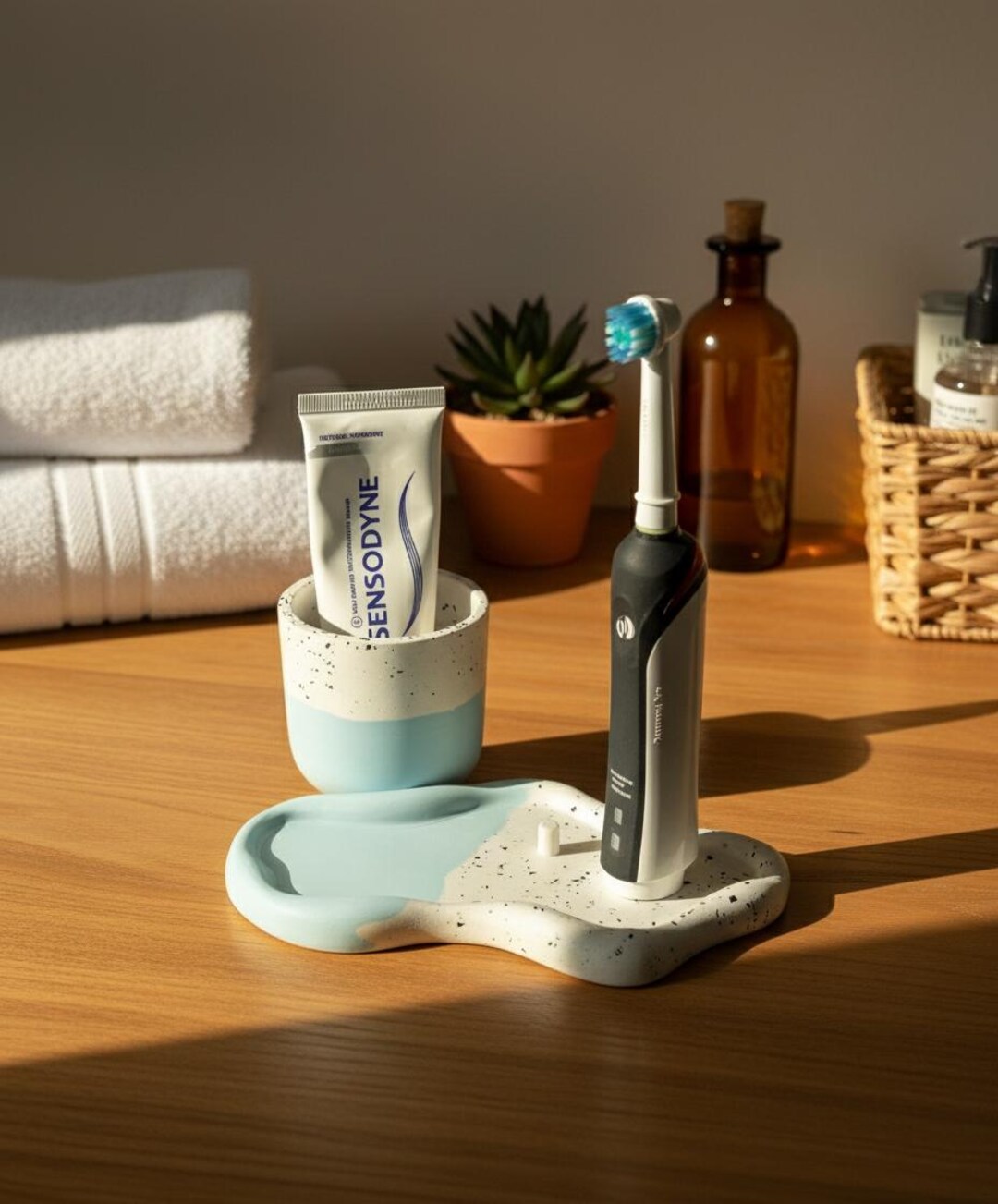 BEBUSINGOTO Portaspazzolino da denti a parete con copertura per doccia