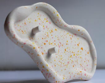 1, 2 or 3 Electric Toothbrush Holder, Terrazzo Jesmonite Bathroom Organizer