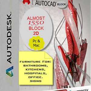 AutoCAD block 2D architecture library over 1550 block collection  DWG FILE