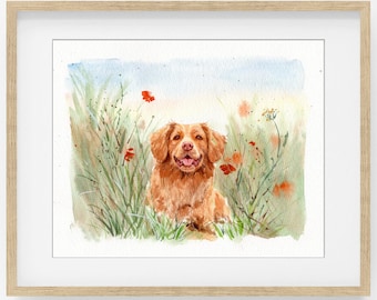 Handpainted Pet Portrait, Mini Watercolor Pet Portrait, Custom Dog Painting From Photo, Cute Dog Keepsake, Dog Remembrance Gift